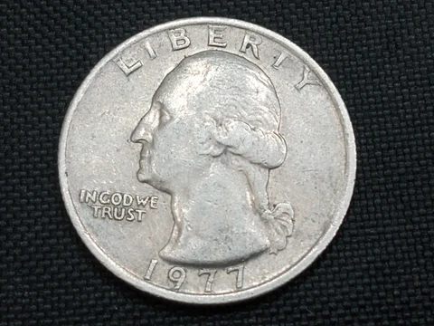 1977 Rare Quarter with NO MINT MARK! Very good condition. Free Shipping Cover