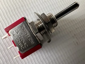 6 Mini Toggle Switch 3-Pin ON/OFF/ON 2A 250V 3 Position - Picture 1 of 3