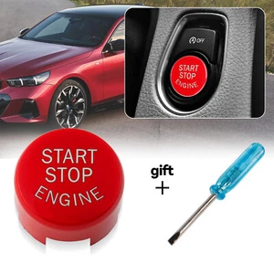 START STOP PUSH BUTTON ENGINE COVER RED FOR BMW 1 2 3 4 5 SERIES F10 F20 F30 F32 - Picture 1 of 9