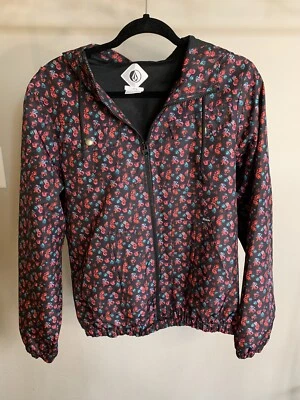 Женская куртка Volcom с розовым принтом с цветочным рисунком размер большой - Изображение 1 из 4