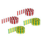 4pcs 35 Inch Miniature Garden Fence,  Light Green Yellow, Red And White