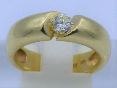 Feiner Brillant Solitär Ring 0,3ct. Spannringoptik  585 Gelbgold; RG:53 - Bild 1 von 4