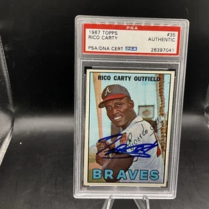 1967 Topps Rico Carty Braves Signed Card PSA DNA Auto Autograph - Picture 1 of 2