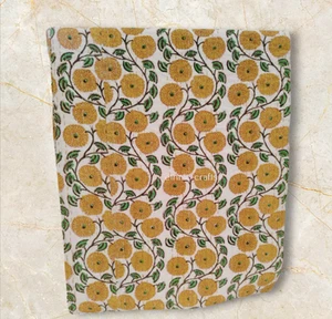 Indian Handmade Floral Print Queen Vintage Quilt Kantha Throw Bedding Quilt - Picture 1 of 13