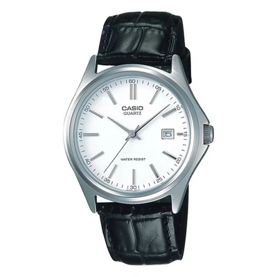 Reloj Casio Hombre Cuero Negro con Esfera Blanca - MTP-1183E-7A Foto 1 de 2