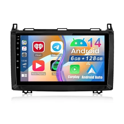 Für Mercedes Benz A/B-Klasse W169 W245 W639 128G GPS Android14 CarPlay Autoradio - Bild 1 von 4