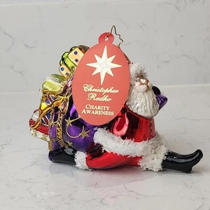 Christopher Radko “In His Stride” 2007 Charity Awareness Santa Ornament Poland - Picture 1 of 12