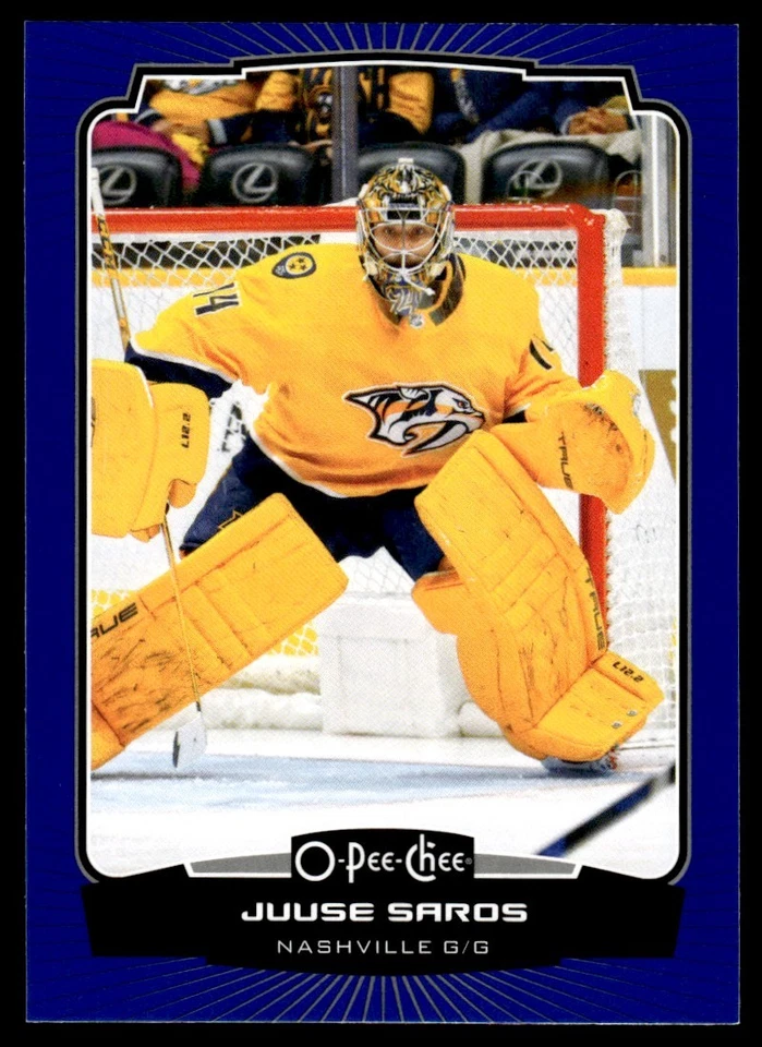 2022-23 O-Pee-Chee Blue Border Juuse Saros Nashville Predators #177 - Image 1 of 2