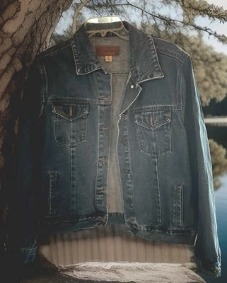 Denim  Blue Cotton Jacket Size XL Adult Sequined - Image 1 of 4