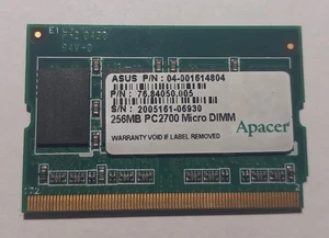 RAM Micro Dimm 256 Mb PC2700 Apacer 04-001614804 microdimm - Picture 1 of 1