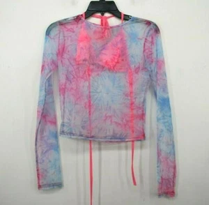 Tiger Mist Womens Lilly Long Sleeve Mesh T-Shirt Sheer Lining Boat Neck L - Picture 1 of 10