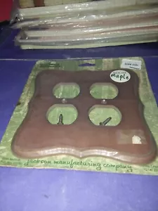 NOS Solid Maple Wall Switch Plate made by Jackson in Texas, USA, New in Package - Picture 1 of 5