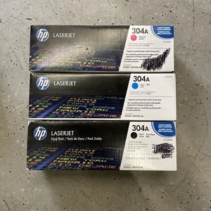 HP Laserjet Toner 304A Set: Cyan, Magenta, Black - Picture 1 of 11
