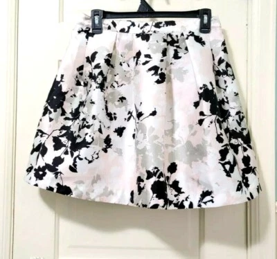 VTG Y2K 90s BCX SILKY Short Skater Mini Skirt 7 Medium SHINY Pink Black Silver - Image 1 of 4