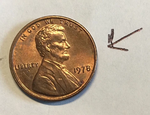 1978 P Lincoln Memorial Penny Obverse Slightly Off-Center Circulated As Shown Cover