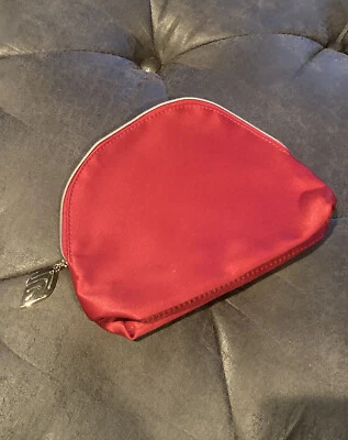 NUEVO Clarins Rojo Maquillaje Viaje Cremallera Bolsa Textura Satinada  Foto 1 de 4