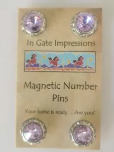 Violet Magnetic number pins horse show number magnet holders Rivoli Crystals - Picture 1 of 1