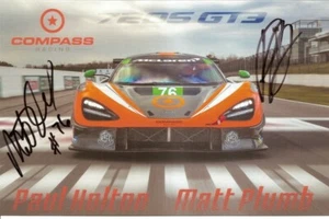 Tarjeta fotográfica Paul Holton Matt Plumb 2019 firmada por IMSA MCLAREN RACING HERO - Imagen 1 de 1