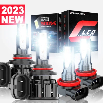 For Chrysler 300 2011-2014 6K Combo LED Headlights + Fog Lights Bulbs Kit 2set - Image 1 of 4