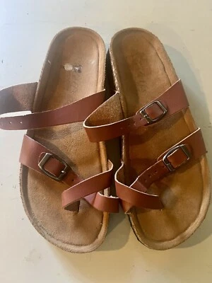 Comfort-well Women's Strappy Sandals by Beacon  Brown Leather Size 8 M - Image 1 of 4