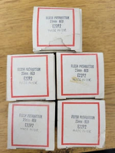 LOT OF 5  Cutler-Hammer E22P2 Flush Pushbutton  25mm-Red - Picture 1 of 1