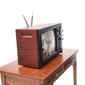 1:12TH Scale Dolls House Miniature Vintage TV Mini Television Set Accessories - Picture 1 of 11
