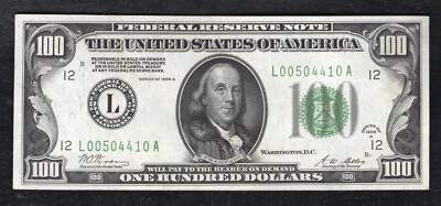 FR. 2151-L 1928-A $100 FEDERAL RESERVE NOTE SAN FRANCISCO, CA GEM UNCIRCULATED - Image 1 of 2