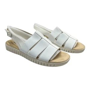 Easy Street Sandal Womens 10 Magge White Flat Slingback Casual Comfort Vacation - Picture 1 of 9