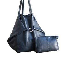 Oversized Slouchy women two toned hobo, Shopping leather bag, Tote leather tote - Picture 1 of 7