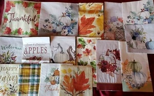 Set Of 17 Thanksgiving Napkins. Fall Decor, Thanksgiving. Decoupage Napkins - Picture 1 of 18