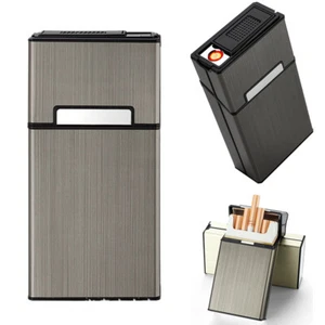 Cigarette Case Smoke Tobacco Box Lightweight Plastic Holder Electric Lighter - Picture 1 of 8