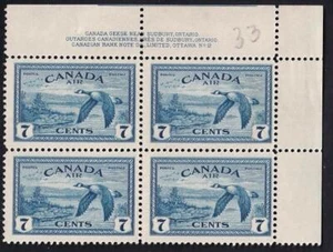 1946 Air Mail Canada Geese Near Sudbury, MH PL2 UR, sc#C9 - Picture 1 of 1