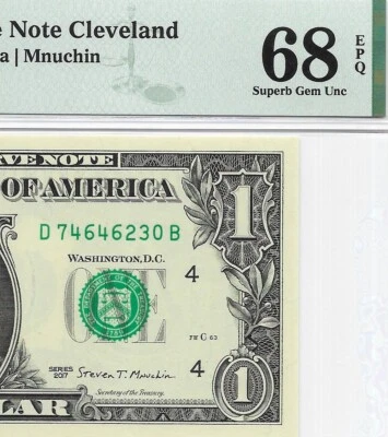 2017 $1 CLEVELAND FRN. PMG SUPERB GEM Uncirculated 68 EPQ Banknote. - Image 1 of 3