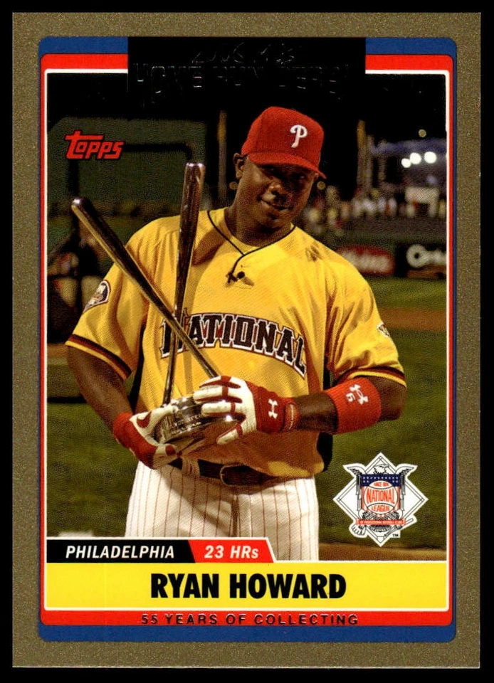 2006 Topps Updates & Highlights #UH283 Ryan Howard Gold #/2006 - Image 1 of 2