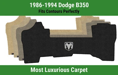 Alfombra de primera fila Lloyd Luxe para Dodge B350 1986-1994 con logotipo de insignia Ram Foto 1 de 4