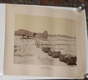 RARO Póster Original Segunda Guerra Mundial Era Curtiss Commando C46 Transporte de Carga Marina de los Estados Unidos   - Imagen 1 de 10