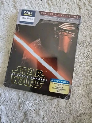 Star Wars The Force Awakens Bestbuy Exclusive Blu Ray Steelbook - Brand new MINT - Image 1 of 4