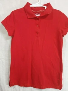 CAT & JACK Girl's Red 3 Button Collared Short Sleeve Stretch Polo size S(6/6x) - Picture 1 of 12