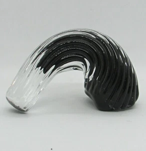 Small Glass Twist - Black Within Clear - Rows of Clear Glass - Definite Twist - Picture 1 of 6