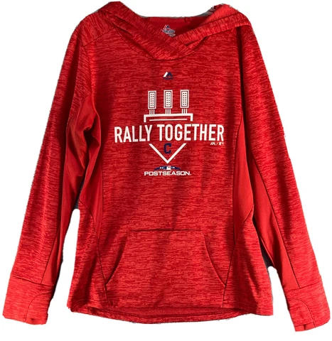 Cleveland Indians MLB Rally Together Hoodie Size Medium Red Magestic Fan Fashion Cover