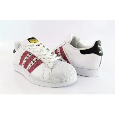 SUPERSTAR PARZIALMENTE CUSTOMIZZATE MICRO GLITTER E BORCHIE SILVER - Immagine 1 di 4