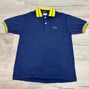 Vintage 60s/70s Izod Lacoste Youth Large Navy Blue Golf Polo Shirt Shirt Sleeve - Picture 1 of 6