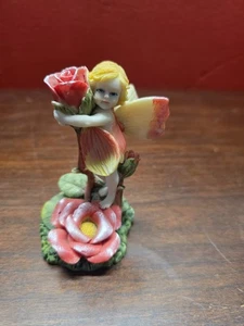 vintage Rose Fairy figurine By Aep Inc Resin 4" - Picture 1 of 7