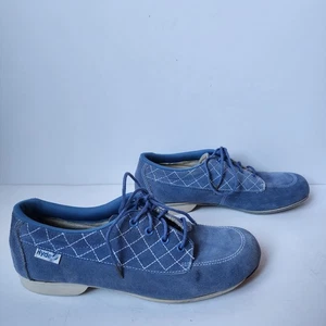 Vintage Hyde Blue Suede Bowling Shoes Womens Size 7.5 Repaired READ - Picture 1 of 11