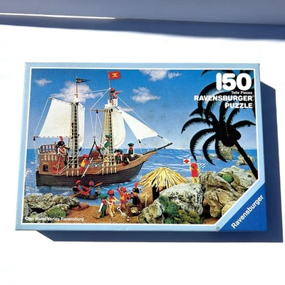 Playmobil Puzzle Piratas 150 Piezas Barco Pirata de 1983 Caja Abierta Pieza Precintada Foto 1 de 4