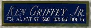 KEN GRIFFEY JR MARINERS NAMEPLATE AUTOGRAPHED Signed BAT-BASEBALL-HELMET-PHOTO - Picture 1 of 5