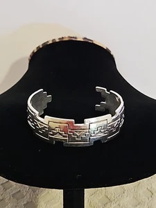 Beautiful Joe Delgarito Sterling Silver Navajo Cuff Bracelet - Bild 1 von 11