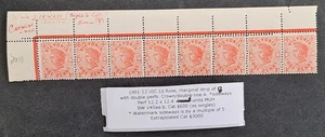 1901 Victoria Australia Mrginl Strip 8X1d Rse QV Stamps Sdwys WMK Dble pfs $3000 - Picture 1 of 5
