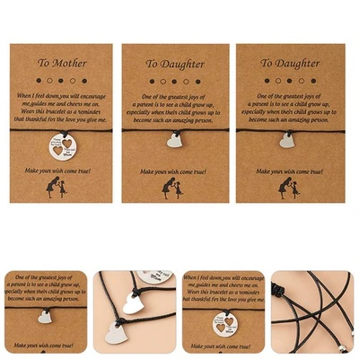  1 Set mutter kinder armband herz passende armband cord geflochtene string - Bild 1 von 4