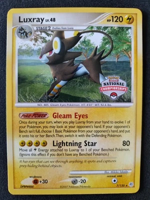 Pokemon Luxray  National Championships Promo  Diamond & Pearl Set  7/130 NM Card - Image 1 of 3